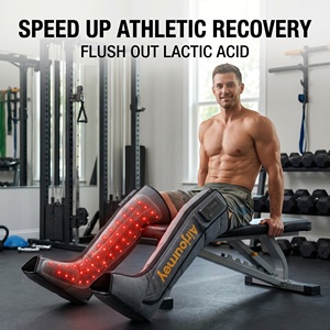 Post Workout Recovery Wireless Compression Boots LED Red Light Air Massage Leg Massager Heat 6 Chamber 3 Modes Muscle Relaxation