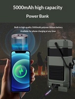 Radio Solar de Manivela con Resistencia al Agua IPX5, AM/FM/NOAA, Linterna SOS y Banco de Energía de 5000mAh
