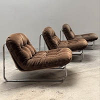 Fauteuil de loisirs vintage Bauhaus en acier inoxydable, fauteuil d'appoint capitonné en velours pour la maison, le studio, le B&B, vente en gros, sur mesure