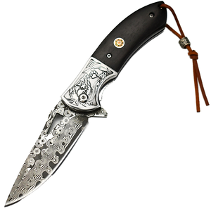 Cuchillo de Bolsillo WINLEE Wolfeagles de Alta Calidad, Grado Industrial, para Caza y Entusiastas del EDC, Acero de Damasco, Mango de Madera, Duradero, OEM - Product Image 1