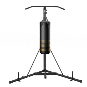 <span class=keywords><strong>Stand</strong></span> Samsak Tinju Lipat 2-in-1 dari Baja dengan Sanda Gantung untuk Latihan Pull-Up di Rumah, Tinggi Dapat Disesuaikan 183-230cm, Warna Hitam - Product Image 2