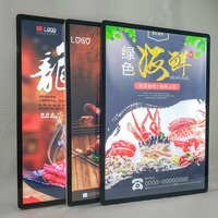 Boîte à lumière LED mince avec cadre magnétique forme de rectangle de panneau d'affichage publicitaire en aluminium d'intérieur