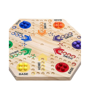 Bàn cờ bằng gỗ đặt <span class=keywords><strong>Ludo</strong></span> và cờ đam trò chơi Bảng giáo dục cờ vua bằng gỗ hai mặt chơi trò chơi - Product Image 4