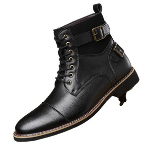 Botas de Trabajo para Hombre Estilo Británico 2026, Antideslizantes, Retro, con Cordones, Punta Redonda, de Cuero - Product Image 5