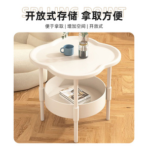Mini Modern Nightstand Plastic <b>Small</b> Side <b>Table</b> With Storage Shelf For Bedroom Child Use - Product Image 3