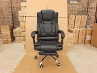 Fauteuil de Bureau de Direction en Cuir PU, Luxe pour Cadre et PDG, Spécification Haute Gamme avec Repose-Pieds
