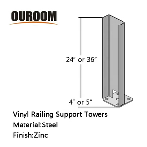 4x4 inch hoặc 5x5 inch Heavy Duty thép Vinyl hàng rào bài Neo hàng rào bài cơ sở chân đế - Product Image 3