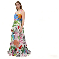 Robe longue maxi d'été pour femme, unie, à lacets, style décontracté pour soirée, avec motif léopard, sans col, taille unique