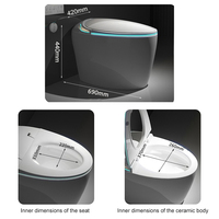 Toilette intelligente avec bidet électrique, lavage arrière, télécommande, connexion à l'application, sécheur à air chaud, certifiée CE, direct usine