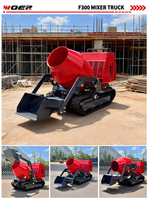 Mini-benne à béton autochargeante Voer F300 300L, camion mélangeur diesel/essence, benne compacte pour travaux de construction