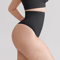 Tanga Moldeadora de Cintura Alta para Mujer, Sin Costuras, Control de Abdomen, Agarre de Silicona Antideslizante, Invisible, Ideal para Uso Diario