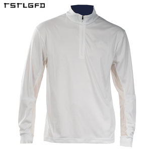 T-shirt d'été décontracté à manches courtes pour homme, personnalisable avec logo, en bambou durable, respirant, séchage rapide, demi-zip, idéal pour l'équitation et les activités de plein air - Product Image 3