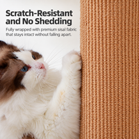 En gros, Arbre à chat vertical en bois massif avec griffoir en sisal, Poteau à griffer durable pour le tranchage des griffes, Jouet pour animaux de compagnie