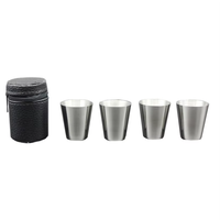 Ensemble de verres à boire réutilisables en acier inoxydable de 1 oz, compacts, pour le vin, la bière, le camping, les voyages et les activités de plein air