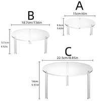 Support à gâteau rond en acrylique sur mesure OEM, présentoir à dessert multi-étages de qualité alimentaire, pour boulangerie et restauration