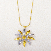 Collier Pendentif Personnalisé en Acier Inoxydable Bicolore avec Perles et Chaîne à Maillons, Style Classique pour Anniversaire (Vente en Gros)