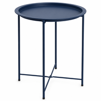 Table d'appoint ronde moderne en métal, table plateau, table d'appoint décorative avec structure métallique, petite table basse pour salon, chambre ou canapé