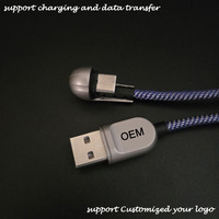 3A Android smartphone chargeant les données serpent en forme de U jouer conception de coude de jeu câbles USB Type C