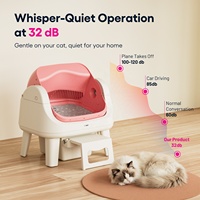 Bac à litière automatique intelligent pour chat Autoscooper 12 Lite, beige rose, en plastique, grande capacité, écologique, facile à nettoyer, contrôle des odeurs