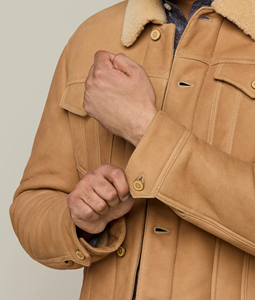 Veste de camionneur pour homme, veste de pilote <span class=keywords><strong>RAF</strong></span>, veste de <span class=keywords><strong>bombardier</strong></span> B3, veste en polyester, fourrure, cuir artificiel brun - Product Image 2