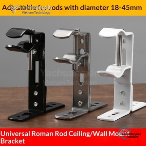 Adjustable Iron Curtain Rod <b>Bracket</b> Wall Mounted Hook Base Adjustable Support Clamp for Home Decor - Product Image 5