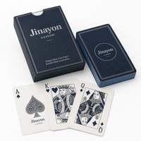 Cartes à jouer personnalisées avec logo, cartes de poker promotionnelles, papier à noyau bleu 310 g/m², coins arrondis, lamination, boîte à rabat, cadeaux d'entreprise