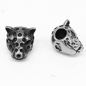 Perles d'espacement en acier inoxydable tête de léopard yunnique pour la fabrication de bracelets, style rétro, forme irrégulière, accessoires de bijouterie - Product Image 2