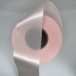 Simeshow gulungan kain Satin poliester 100mm warna mawar 196 warna rol kain Satin poliester halus - Product Image 3