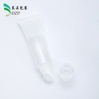 Tube cosmétique vide translucide en PE de 19 mm, surface brillante, impression de logo personnalisée pour crème pour les yeux, fard à paupières, rouge à lèvres, sérum