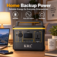 Stasiun Portabel LiFePO4 493Wh 600W Kontinu 1000W Puncak Generator Tenaga Surya Gelombang Sinus Murni untuk Luar Ruangan, RV, Rumah, Mobil, Baterai Eksternal