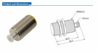 Sensor Proximitas Induktif Domenzi PCB Coil M30, Jarak Deteksi 15mm, Pemasangan Rata, Output PNP NO, IP67, Detektor Logam