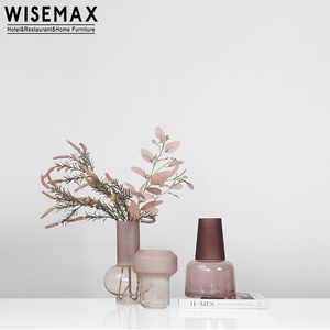 WISEMAX FURNITURE Nordic home decor vaso rosa trasparente vaso da tavolo in vetro di piccole dimensioni per <span class=keywords><strong>soggiorno</strong></span> - Product Image 4