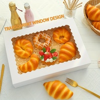 Boîtes d'emballage en papier pour gâteaux, biscuits, pain, pâtisserie, chocolat, avec logo personnalisé, écologiques, de qualité alimentaire, pliables