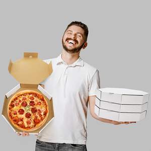 Cajas de Pizza Octagonales Blancas de Cartón Kraft, Caja de Pizza Corrugada, Cajas de Embalaje para Llevar Comida, para Galletas, Pasteles, Tartas, Recuerdos de Fiesta - Product Image 4