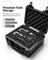 Boîte de rangement d'outils en plastique robuste à double boucle, portable, pour électricien domestique, organisateur d'outils d'entretien 2121