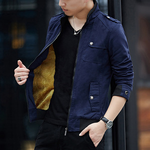 WholesaleMen's <strong>Jacket</strong> Casual Slim Autumn Fashion Coat Denim <strong>Men's</strong> Clothing Middle-aged and <strong>Old</strong> Standing Collar <strong>Jacket</strong> - Product Image 6