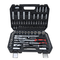Newstar Kit d'outils de réparation automobile professionnel 94 pièces, jeu de douilles 1/4'' 1/2'', embouts, douilles à cliquet, clé à cliquet, boîte/étui en plastique et acier
