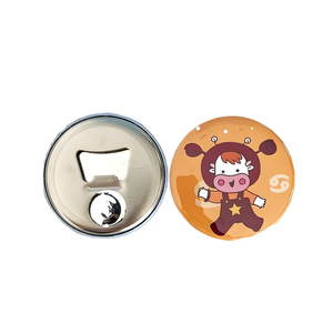 Hochwertiges 58mm magnetisches Zinn knopf abzeichen mit Flaschenöffner-Anzug geschenken Kunden spezifisches Tierlogo - Product Image 3