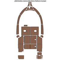 Tapis de sol en mousse EVA imitation teck pour plateforme de bain et cockpit de bateau Dubhe Calima 645 2020, style SeaDek MarineMat Gatorstep, auto-adhésif