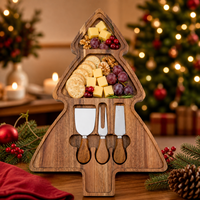 Plateau de service en bois de Noël, vente en gros, idéal pour les biscuits, bonbons, noix et les tables de fêtes