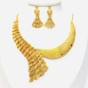 金星新款女性专属黄金时尚项链非洲设计珠宝套装传统