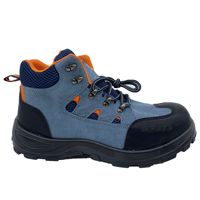 Chaussures de sécurité mi-montantes pour hommes, grises, avec tige résistante à la chaleur, anti-perforation et anti-écrasement