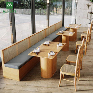 Sofá de Estilo del Sudeste Asiático para <span class=keywords><strong>Restaurante</strong></span>, Juego de Mesa y Sillas de Madera, Ideal para Restaurantes Japoneses y Cafeterías - Product Image 1