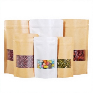 Sacs en papier kraft de qualité alimentaire avec fermeture éclair en plastique PE de 0,1 mm d'épaisseur pour noix, graines et sucettes - Product Image 3