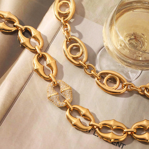 MW 18k Gold Stainless Steel Dainty Two Tone Chain <strong>Bracelet</strong> Stackable Modern Layered <strong>Aesthetic</strong> Trending Chain O-Shaped <strong>Bracelet</strong> - Product Image 5