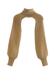 Nouvelle Collection 2025 – Pull Tricoté Super Court <span class=keywords><strong>à</strong></span> Col Montant et Manches Longues pour Femmes et Filles – Couleur Unie – Automne Hiver - Product Image 4
