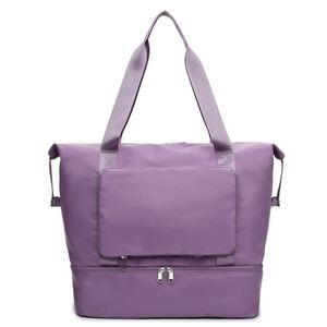 Sac de sport Oxford pliable personnalisé avec logo, imperméable, durable, pour femme, avec compartiment à chaussures zippé – Vente chaude - Product Image 2