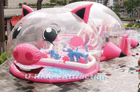 Millions de piscines à balles océaniques Maison à bulles gonflable de cochon rose géant Pour une aire de jeux intérieure ou extérieure ou un centre commercial