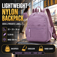 Sac à dos en nylon léger personnalisé OEM avec plusieurs poches de rangement et sangle pour chariot, idéal pour les voyages, les trajets quotidiens et le transport quotidien