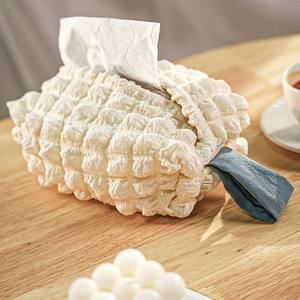 Boîte à mouchoirs en coton motif bulles, design paon bleu, à suspendre, pour chambre, bureau, voiture - Product Image 1